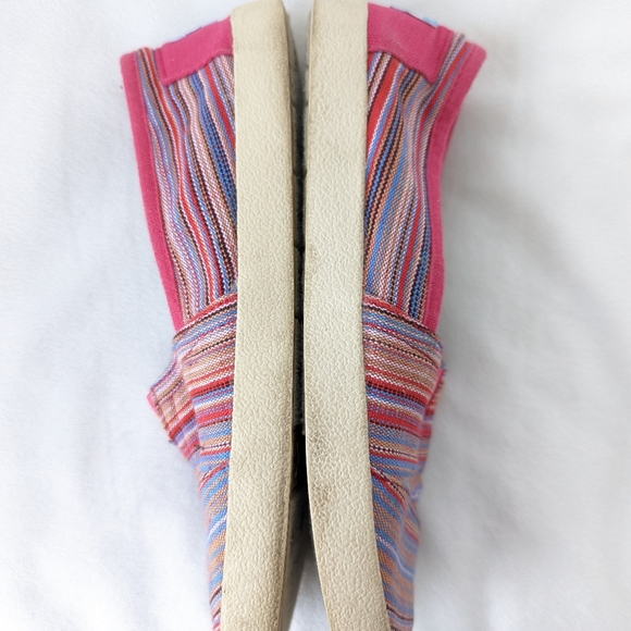 Tom's Avalon Raspberry Striped Woven Slip On Shoes - Picture 7 of 8
